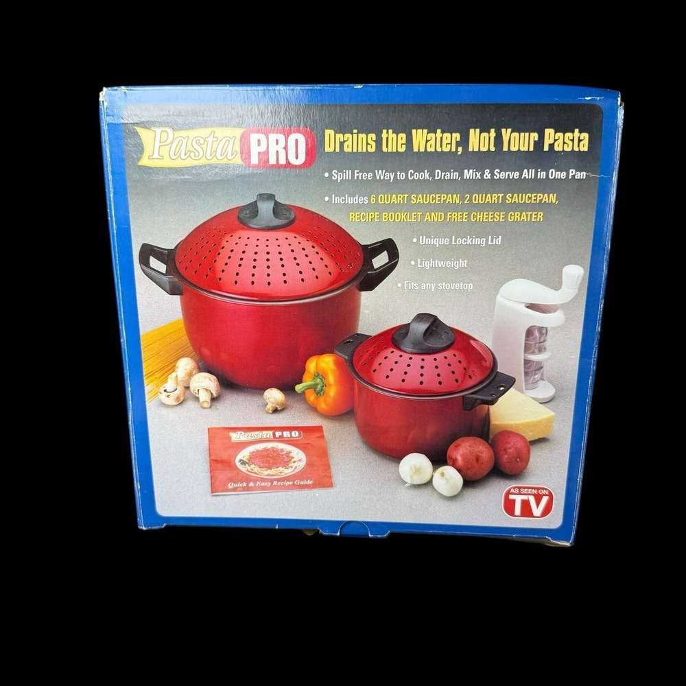 Pasta Pro- Cook, Drain, & Serve/All in One Saucepan's / 2‎ Quart & 6 Quart-New